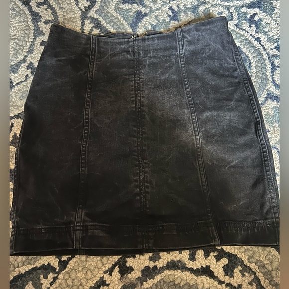 Free People Black Denim Skirt - Picture 1 of 3